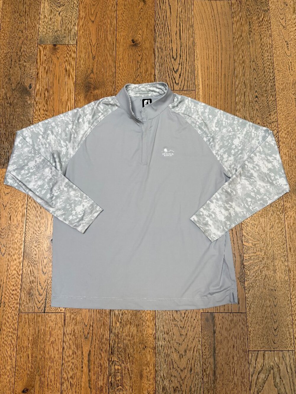 FootJoy Golf Mid-Layer Pullover Men's XL Grey Camo Colorblock Outdoor Fall Logo